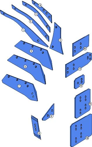 Explosionszeichnung Rabe Pflugkörper Typ BP-330 WS